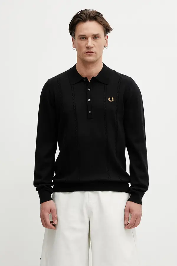 Fred Perry Fred Perry pulover za muškarce s dodatkom vune