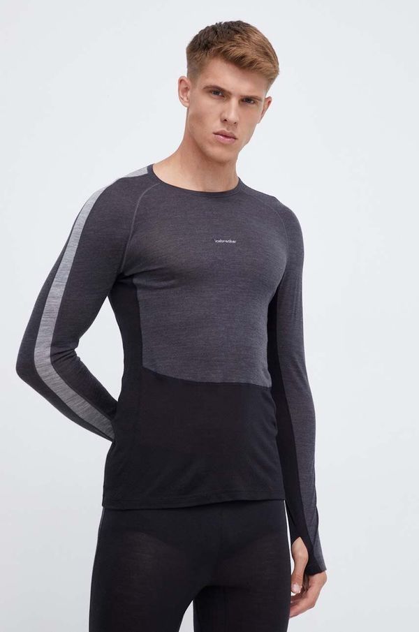 Icebreaker Funkcionalna majica dugih rukava Icebreaker 125 ZoneKnit boja: crna