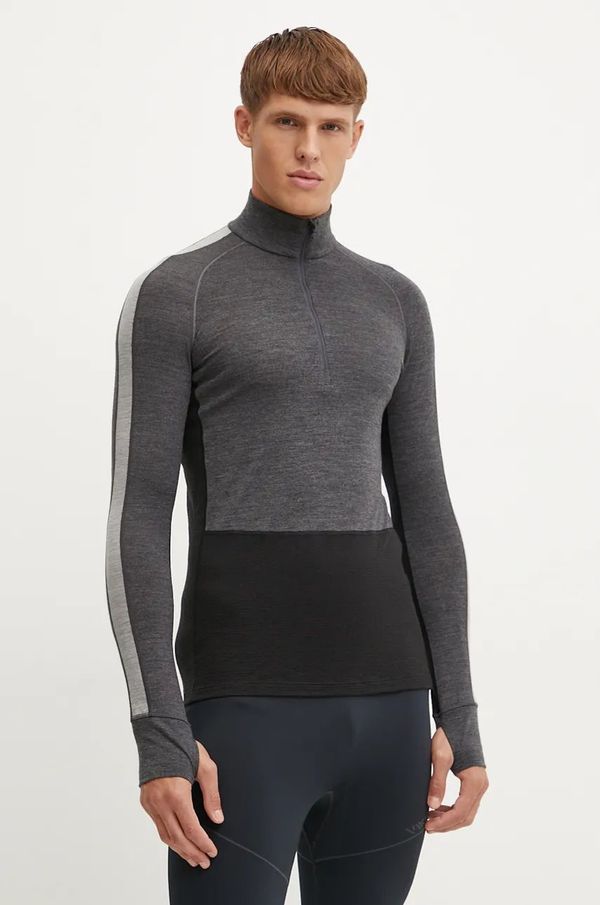 Icebreaker Funkcionalna majica dugih rukava Icebreaker Merino 200 ZoneKnit boja: crna, IBBA56H95851