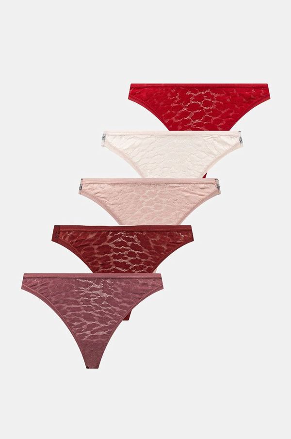 Calvin Klein Underwear Gaćice Calvin Klein Underwear 5-pack boja: bordo, od čipke, 000QD5252E