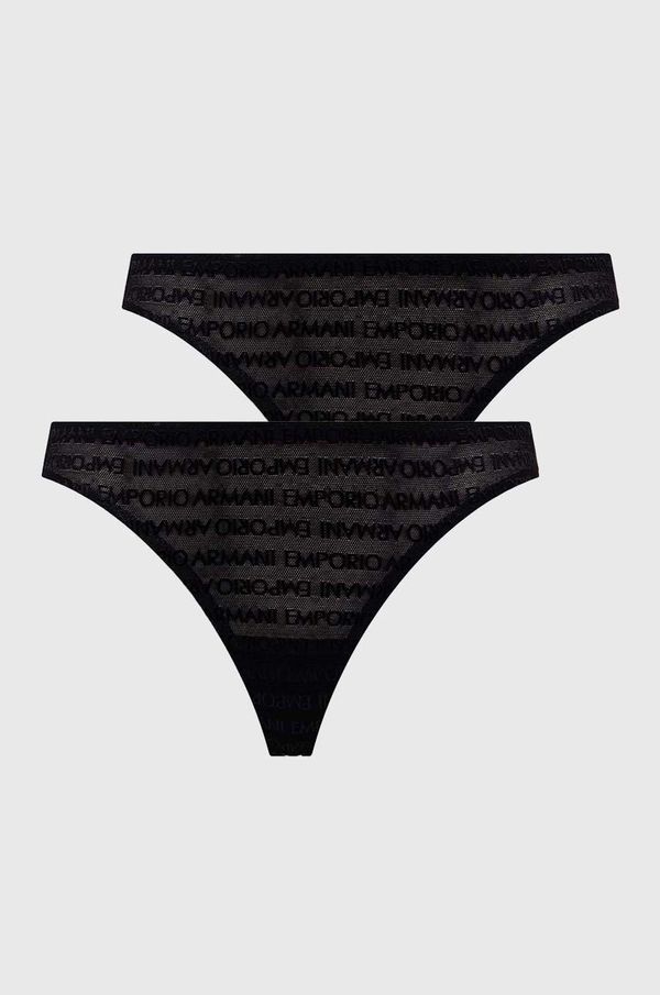 Emporio Armani Underwear Gaćice Emporio Armani Underwear 2-pack boja: crna, od čipke