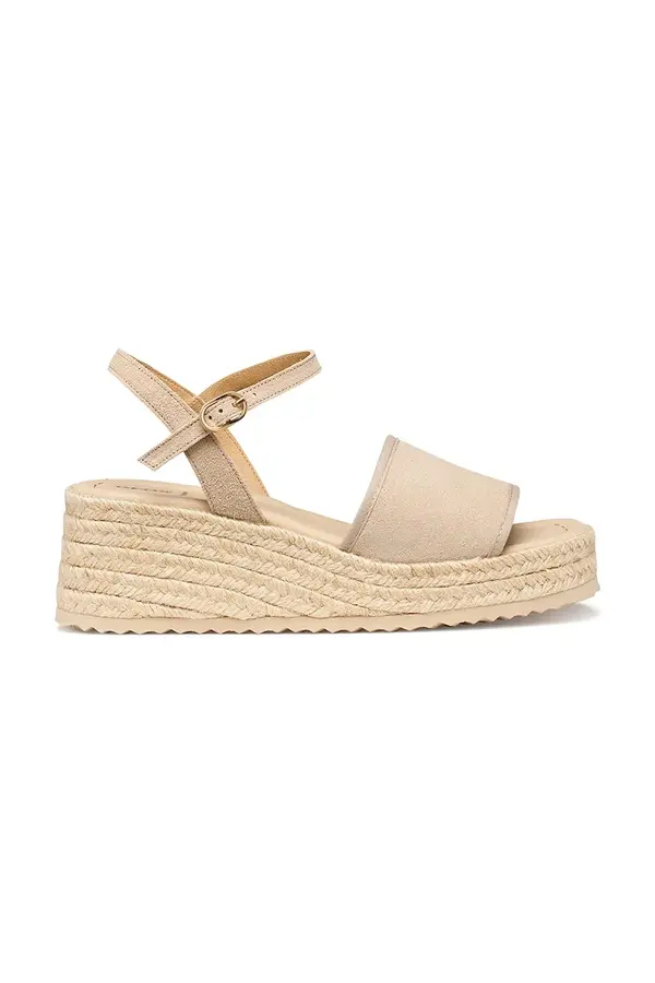 Geox Geox espadrile s klinastom potpeticom za žene kožne D ALEMERIA