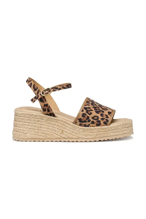 Geox Geox Espadrile s klinastom potpeticom za žene od kože D ALEMERIA
