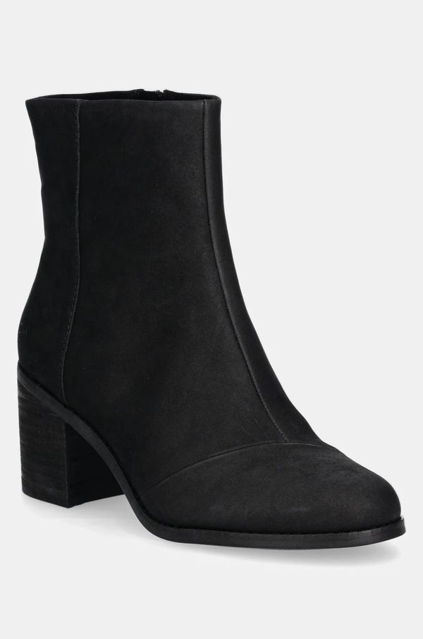 Toms Gležanjače od nubuk kože Toms EVELYN boja: crna, s debelom potpeticom, 10020228