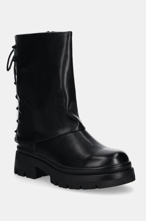 Answear Lab Gležnjače Answear Lab za žene, boja: crna, ravni potplat, sa srednje toplom podstavom