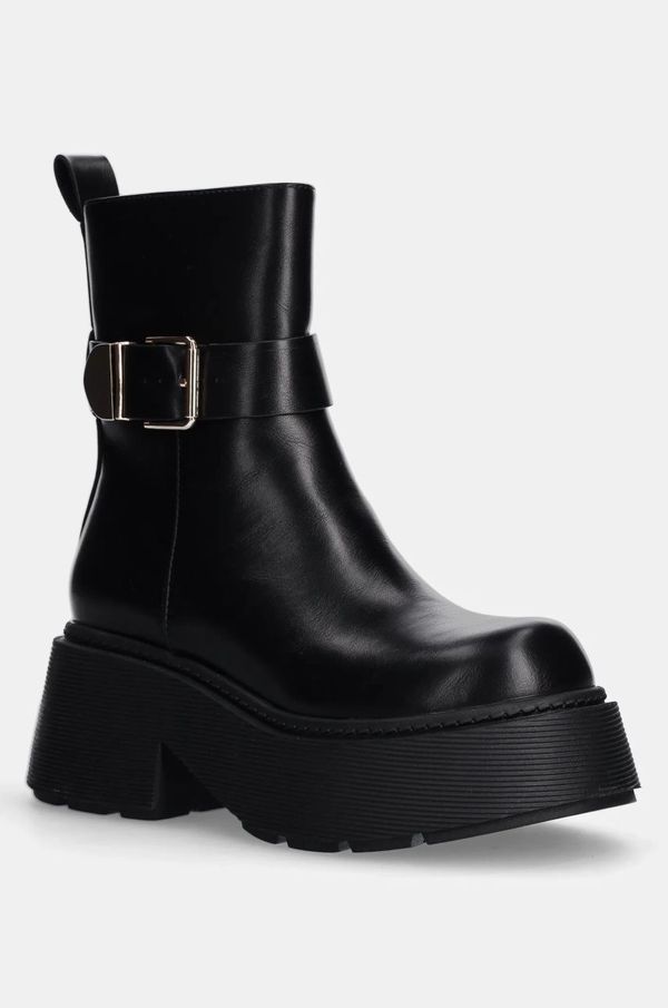 Answear Lab Gležnjače Answear Lab za žene, boja: crna, s platformom, sa srednje toplom podstavom