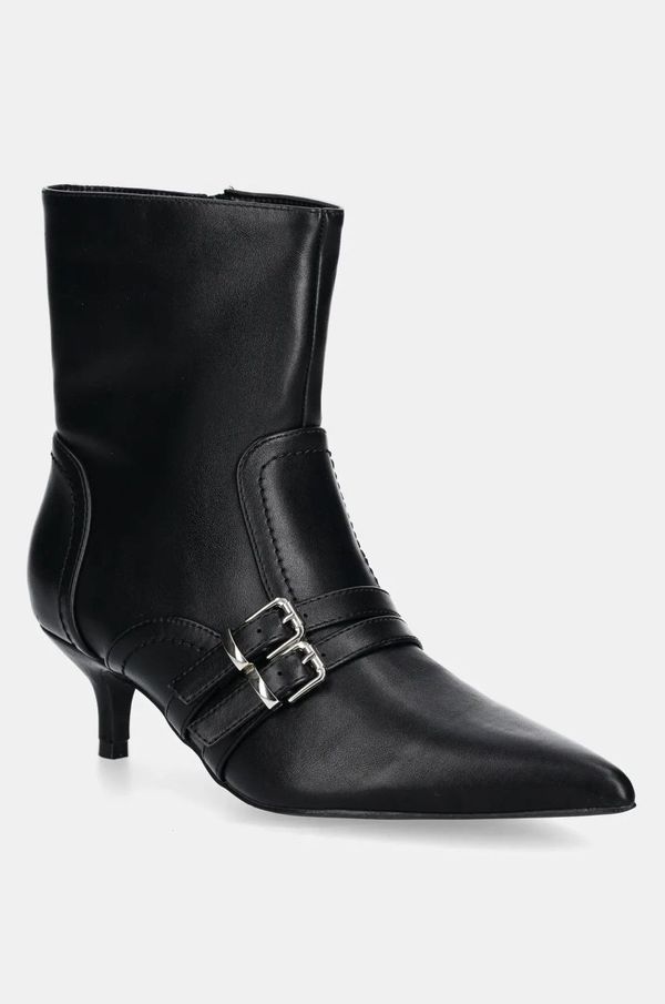 Answear Lab Gležnjače Answear Lab za žene, boja: crna, s tankom potpeticom, sa srednje toplom podstavom