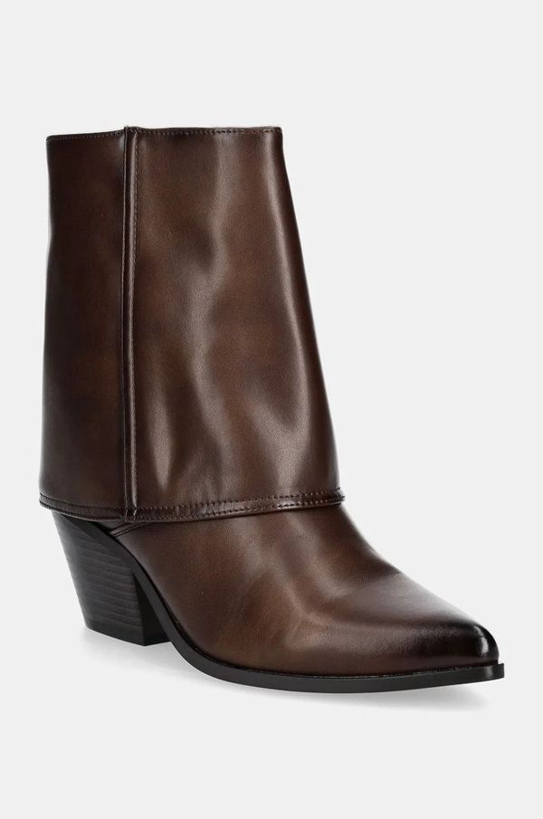 Answear Lab Gležnjače Answear Lab za žene, boja: smeđa, s debelom potpeticom