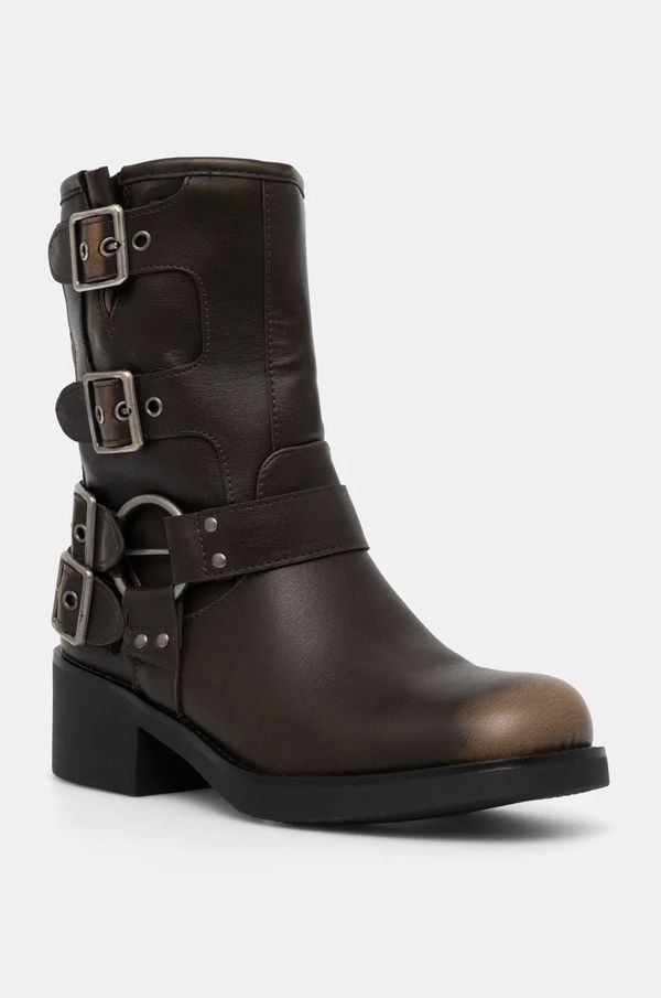 Answear Lab Gležnjače Answear Lab za žene, boja: smeđa, s debelom potpeticom