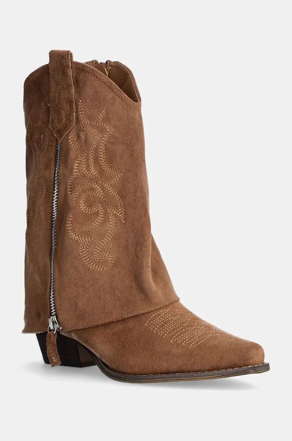 Answear Lab Gležnjače Answear Lab za žene, boja: smeđa, s debelom potpeticom