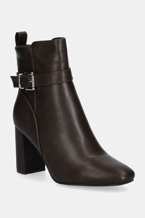 Answear Lab Gležnjače Answear Lab za žene, boja: smeđa, s debelom potpeticom, sa srednje toplom podstavom