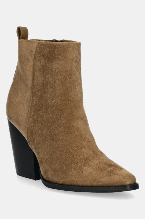 Answear Lab Gležnjače Answear Lab za žene, boja: smeđa, s debelom potpeticom