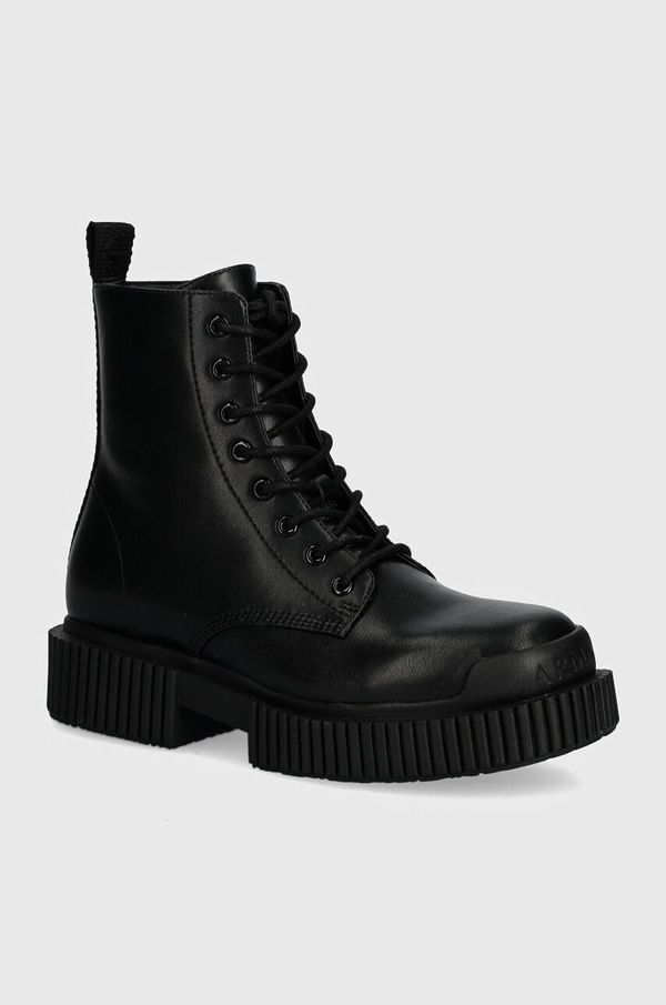 Armani Exchange Gležnjače Armani Exchange za žene, boja: crna, ravni potplat, XDN031 XV875 00002