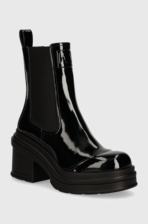 Armani Exchange Gležnjače Armani Exchange za žene, boja: crna, s debelom potpeticom, XDN035 XV879 00002