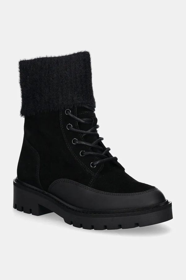 Calvin Klein Jeans Gležnjače Calvin Klein Jeans COMBAT MID LACE UP BOOT WL za žene, boja: crna, ravni potplat, YW0YW01599