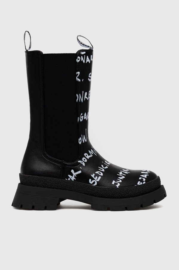 Desigual Gležnjače Desigual za žene, boja: crna, ravna potpetica