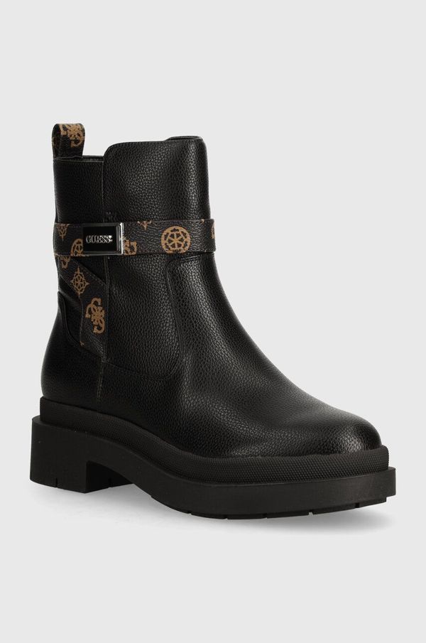 Guess Gležnjače Guess OVELLE2 za žene, boja: crna, ravni potplat, FLTOVE FAL10