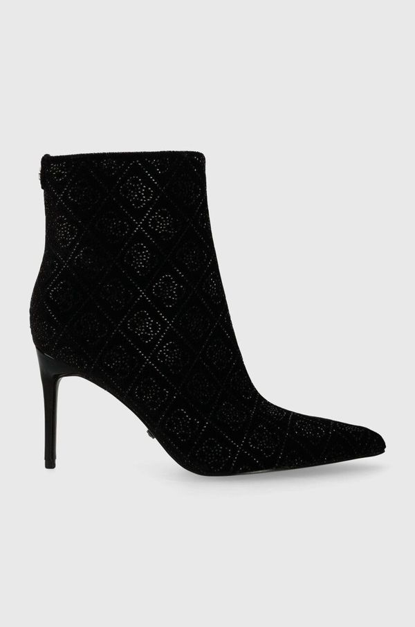 Guess Gležnjače Guess RICHERN za žene, boja: crna, s tankom potpeticom, FL8RHN FAB10