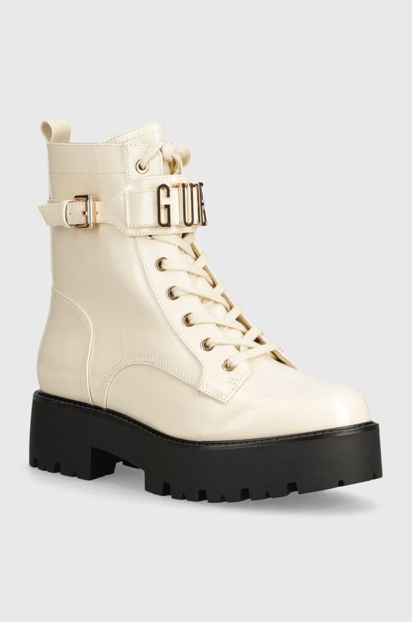 Guess Gležnjače Guess VAIRES za žene, boja: bež, s platformom, FLTSOM PAT10