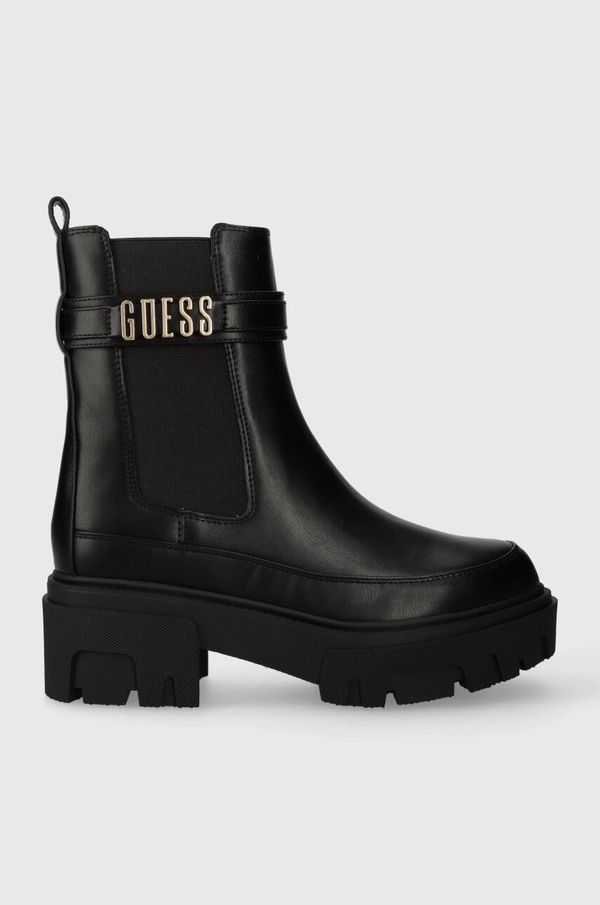 Guess Gležnjače Guess YELMA za žene, boja: crna, s platformom, FL8YEA ELE10