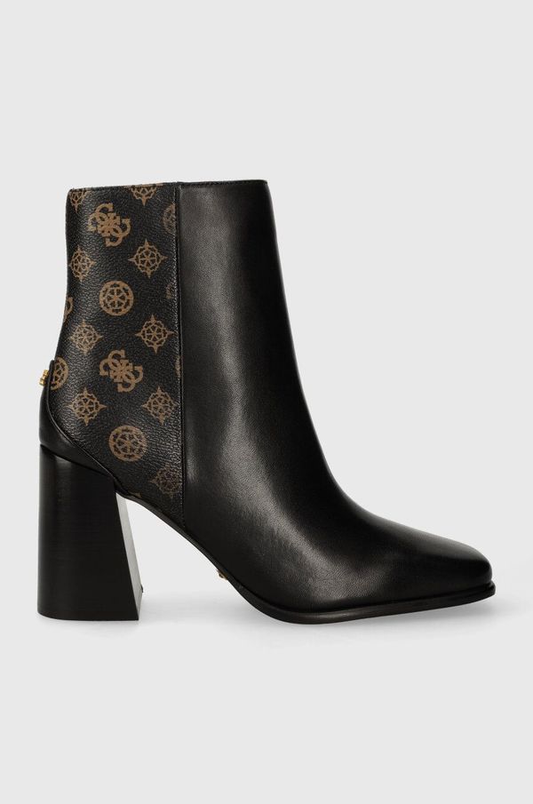 Guess Gležnjače Guess YORK za žene, boja: crna, s debelom potpeticom, FL8YOK LEP10