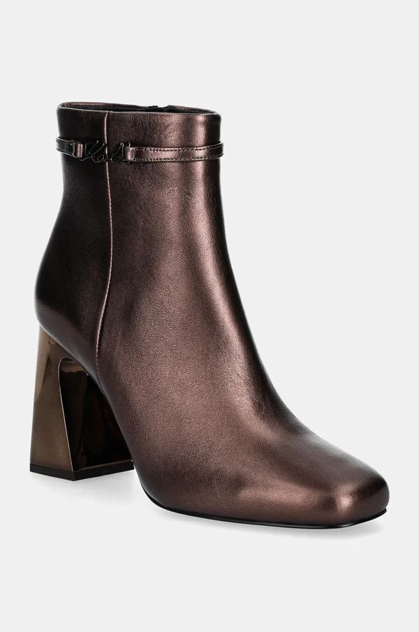 Karl Lagerfeld Gležnjače Karl Lagerfeld ASTRANOVA za žene, boja: smeđa, s debelom potpeticom, KL33150M