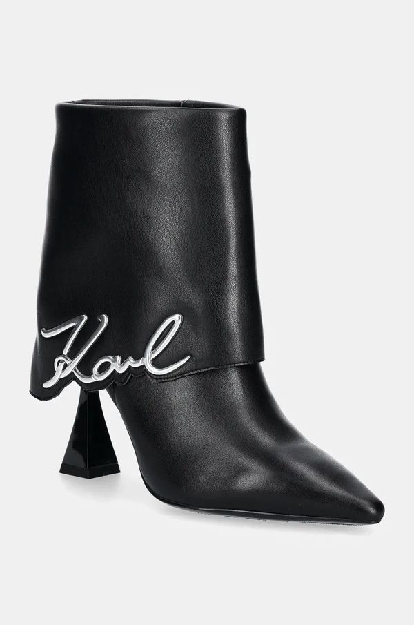 Karl Lagerfeld Gležnjače Karl Lagerfeld DEBUT II za žene, boja: crna, s tankom potpeticom, KL32044A