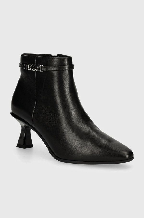 Karl Lagerfeld Gležnjače Karl Lagerfeld PANACHE za žene, boja: crna, s tankom potpeticom, KL30854