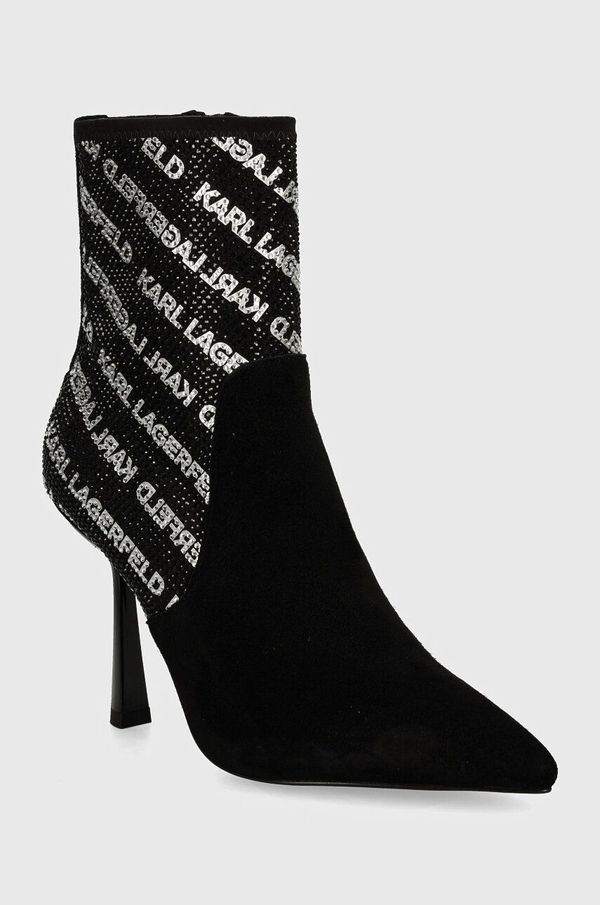 Karl Lagerfeld Gležnjače Karl Lagerfeld PANDARA II za žene, boja: crna, s tankom potpeticom, KL31354