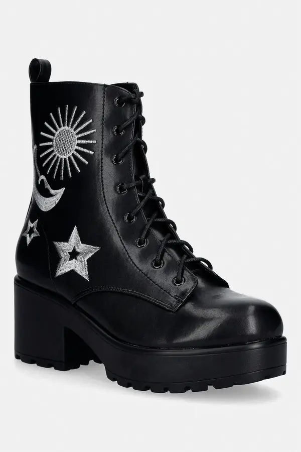 Koi Footwear Gležnjače Koi Footwear Astro Silver Star Moon Chunky Boots