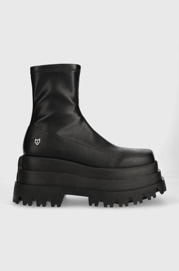 Naked Wolfe Gležnjače Naked Wolfe Sassy za žene, boja: crna, s platformom