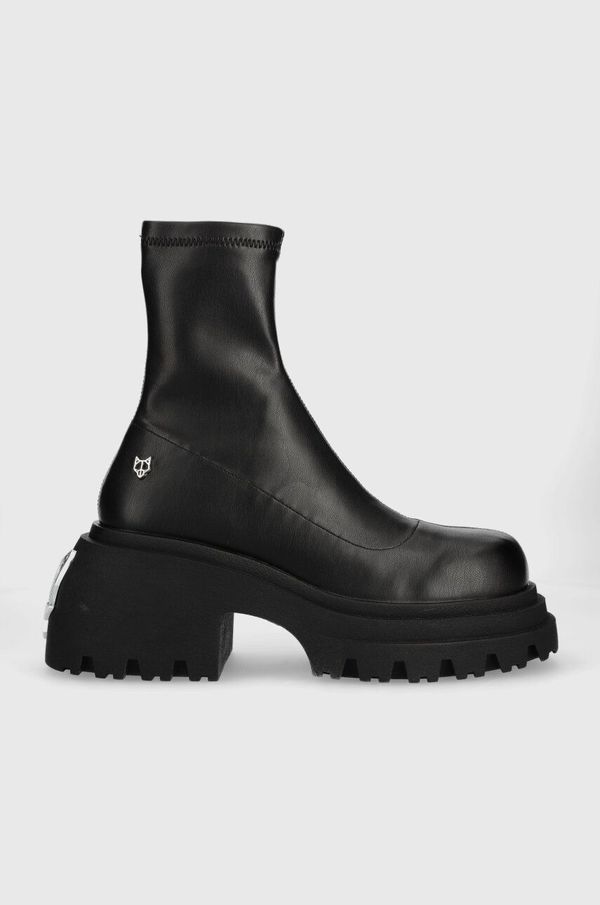 Naked Wolfe Gležnjače Naked Wolfe Secret za žene, boja: crna, s debelom potpeticom