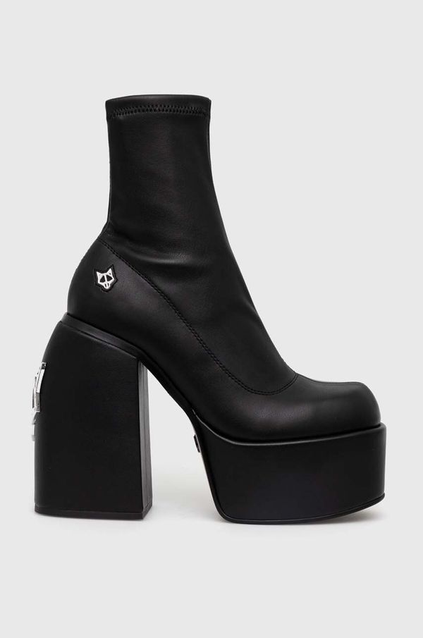 Naked Wolfe Gležnjače Naked Wolfe Sugar za žene, boja: crna, s debelom potpeticom