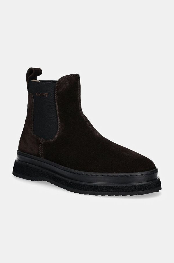 Gant Gležnjače od brušene kože Gant Blistown za muškarce, boja: smeđa, 29653736 G399