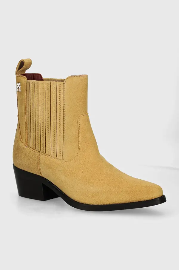 Tommy Hilfiger Gležnjače od brušene kože Tommy Hilfiger TH SUEDE COWBOY BOOT