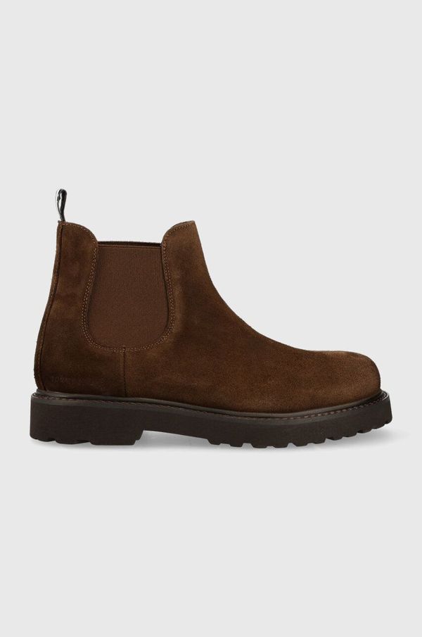 Tommy Jeans Gležnjače od brušene kože Tommy Jeans TJM CHELSEA HIGH BOOT za muškarce, boja: smeđa, EM0EM01205