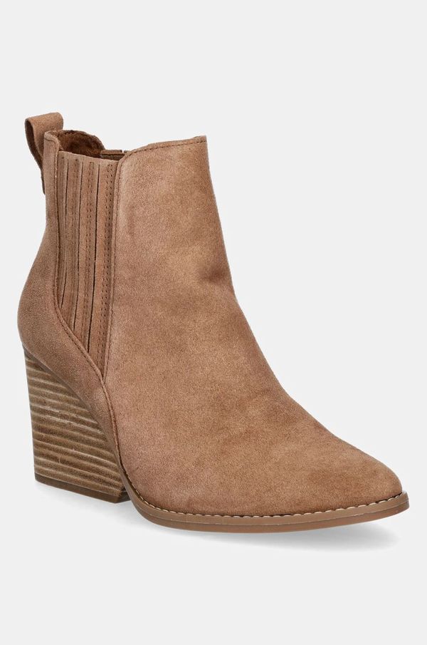 Toms Gležnjače od brušene kože Toms NOA za žene, boja: smeđa, klin peta, 10021337