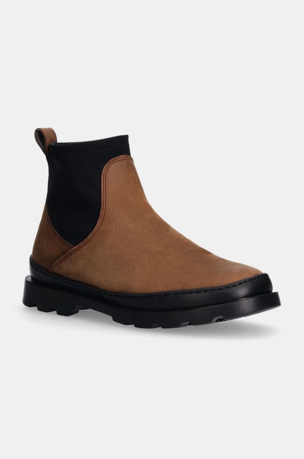 Camper Gležnjače od nubuk kože Camper Brutus boja: smeđa, ravni potplat, K400698-003