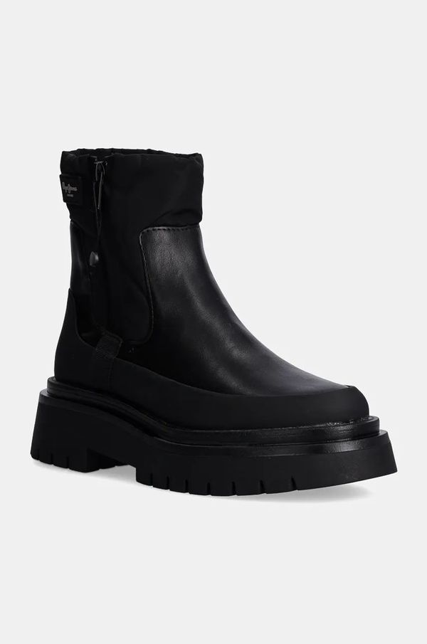 Pepe Jeans Gležnjače Pepe Jeans PLS50528 za žene, boja: crna, ravni potplat, QUEEN CHELSEA