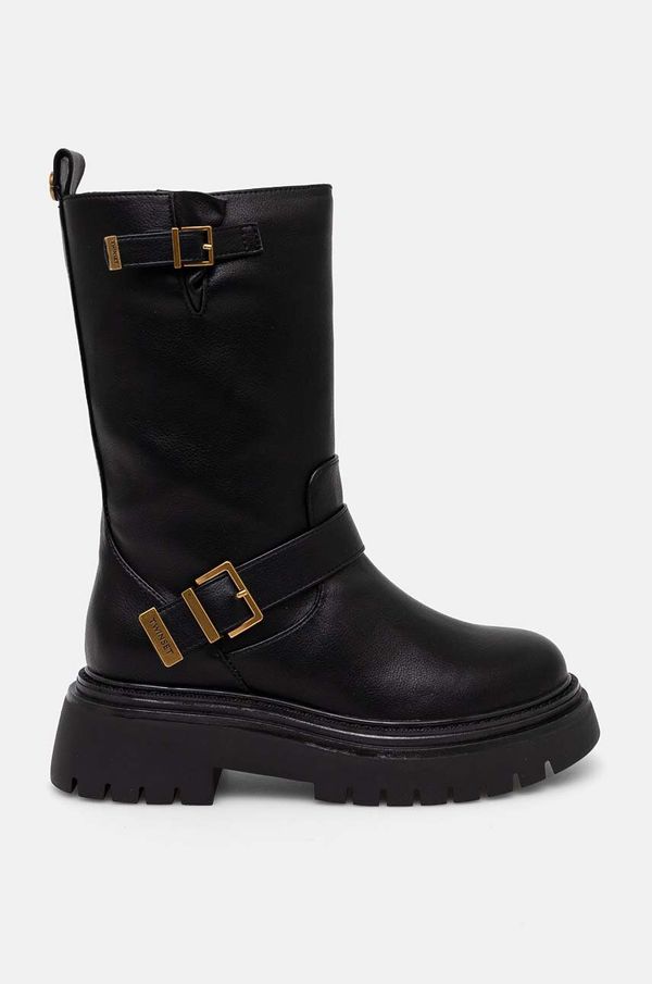 Twinset Gležnjače Twinset za žene, boja: crna, ravni potplat, 242TCP042