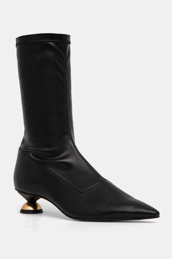 Vanda Novak Gležnjače Vanda Novak Elisa za žene, boja: crna, s debelom potpeticom