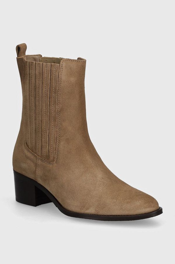 Bianco Gležnječe od brušene kože Bianco BIACAROL za žene, boja: bež, s debelom potpeticom, 11301551