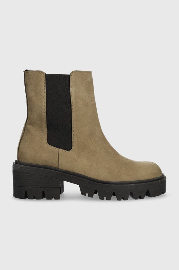 Charles Footwear Gležnječe od brušene kože Charles Footwear Diana za žene, boja: zelena, s platformom, Diana.Boots.Military.G