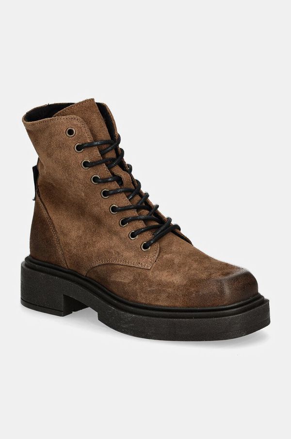 Steve Madden Gležnječe od brušene kože Steve Madden Chiney za žene, boja: bež, ravni potplat, SM11003204