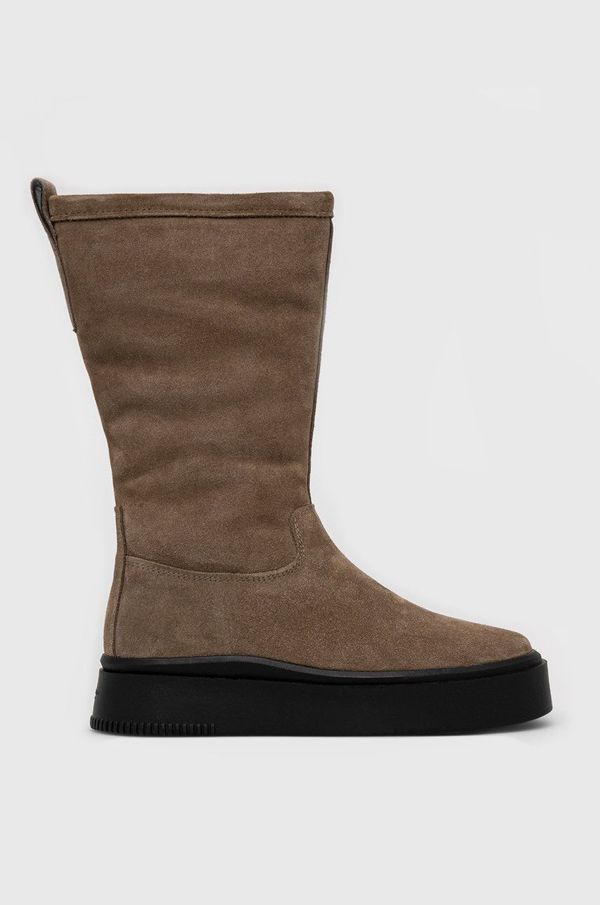 Vagabond Shoemakers Gležnječe od brušene kože Vagabond Shoemakers Stacy za žene, boja: bež, s platformom, s toplom podstavom