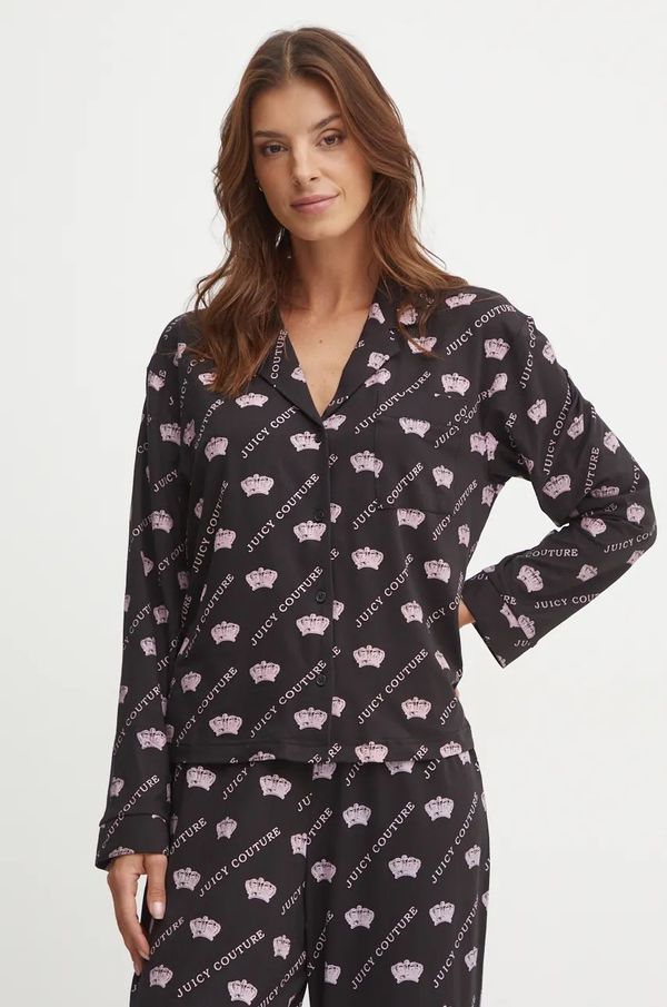 Juicy Couture Gornji dio pidžame na zakopčavanje Juicy Couture ESTELLE PYJAMA TOP za žene, boja: crna, JCLPT224503