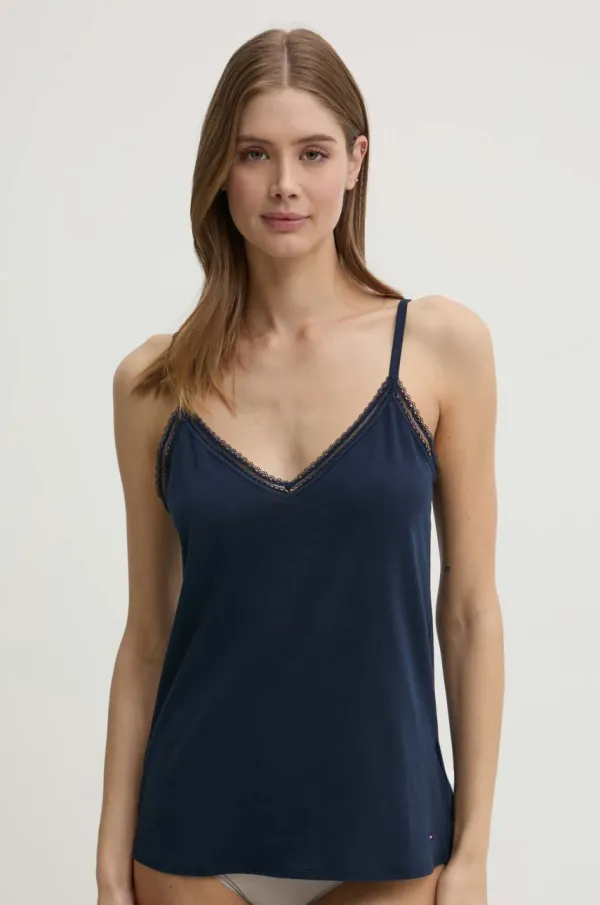 Tommy Hilfiger Gornji dio pidžame - top Tommy Hilfiger boja: tamno plava, UW0UW05795
