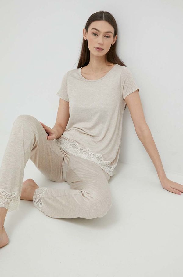 United Colors of Benetton Gornji dio pidžame United Colors of Benetton boja: bež