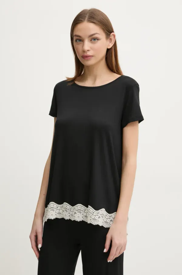 United Colors of Benetton Gornji dio pidžame United Colors of Benetton za žene, boja: crna, 3Z123M314