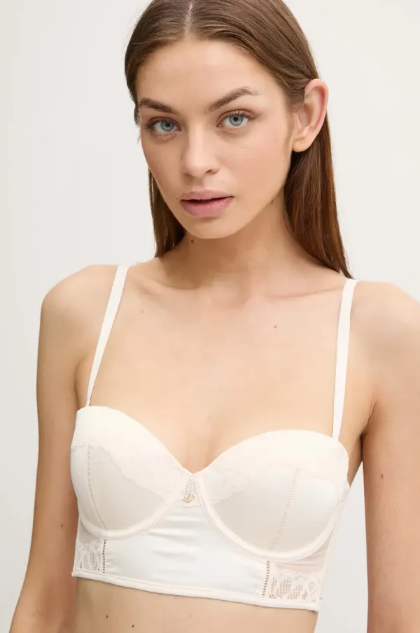 BOSS Grudnjak BOSS boja: bež, čipkasti, bez uzorka, 50535620